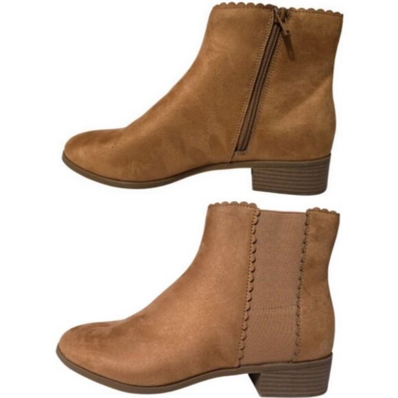Charter Club Women Daxi Microsuede Camel Micro Ankle Boots (Size: 9 Medium) NiB - Picture 3 of 16